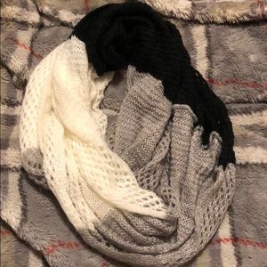 Cream, Black, and Grey infinity scarf
